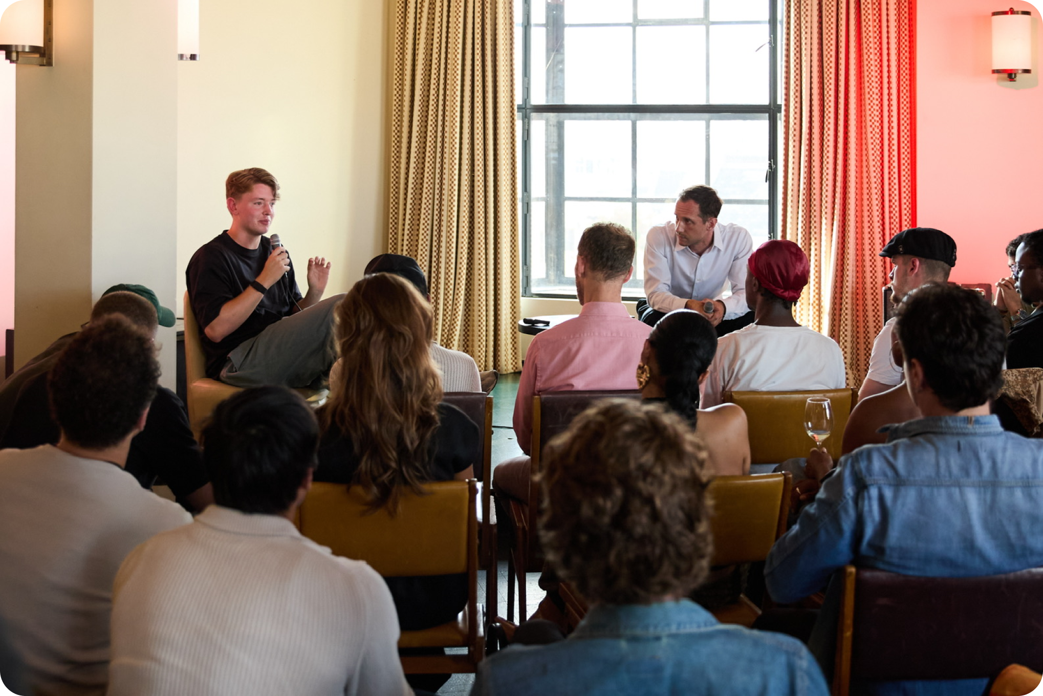 sharing our experience in a conversation with an audience